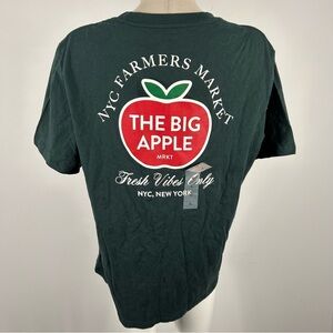 ❤️ NWT New York farmers market Men's Dark Green Graphic T-Shirt L